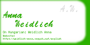 anna weidlich business card